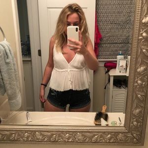 White cropped blouse